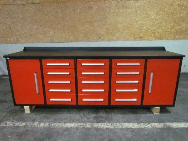 Steelman 10 ft Work Bench with 15 Drawers 2 Cabinets 7
